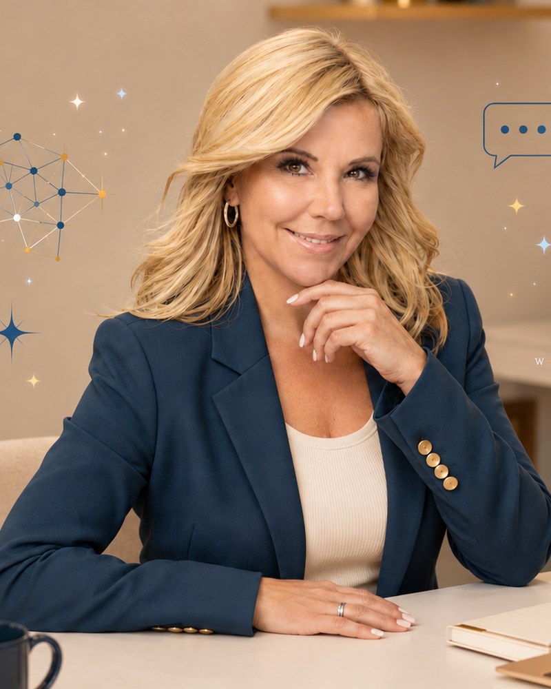 Annie Lavoie, fondatrice de CapsurIA, souriante a son bureau devant un ordinateur portable