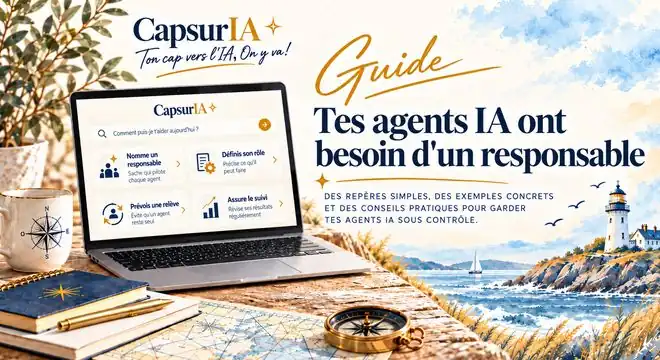 Couverture du guide « Tes agents IA ont besoin d'un responsable », CapsurIA