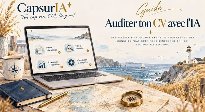 Couverture du guide « Auditer ton CV avec l'IA », CapsurIA