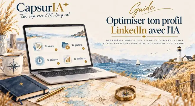 Couverture du guide « Optimiser ton profil LinkedIn », CapsurIA