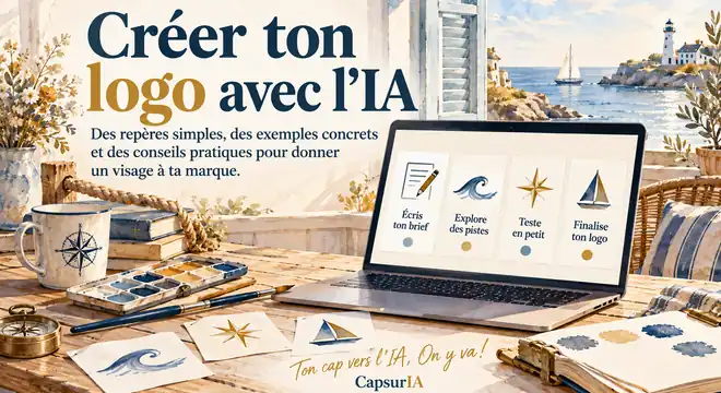 Couverture du guide « Créer ton logo avec l'IA », CapsurIA