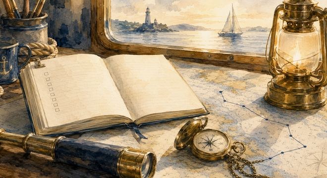 CapsurIA, Préparer son entrevue d'embauche, aquarelle maritime