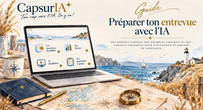 Couverture du guide « Préparer ton entrevue d'embauche », CapsurIA