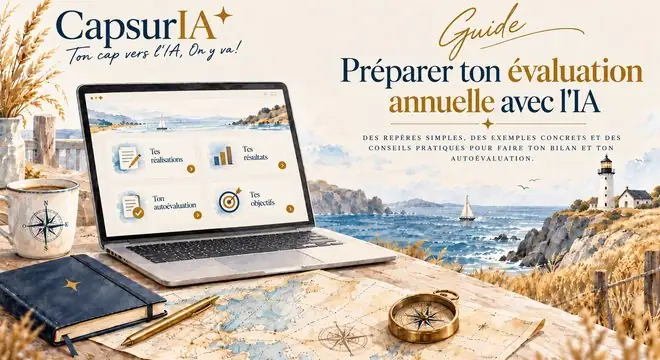 Couverture du guide « Préparer ton évaluation annuelle », CapsurIA