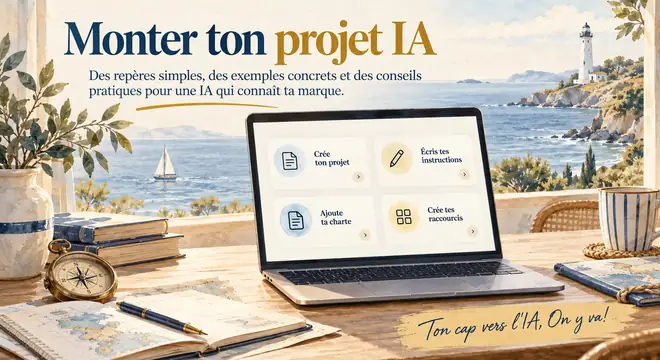 Couverture du guide « Monter ton projet IA pour ta marque », CapsurIA