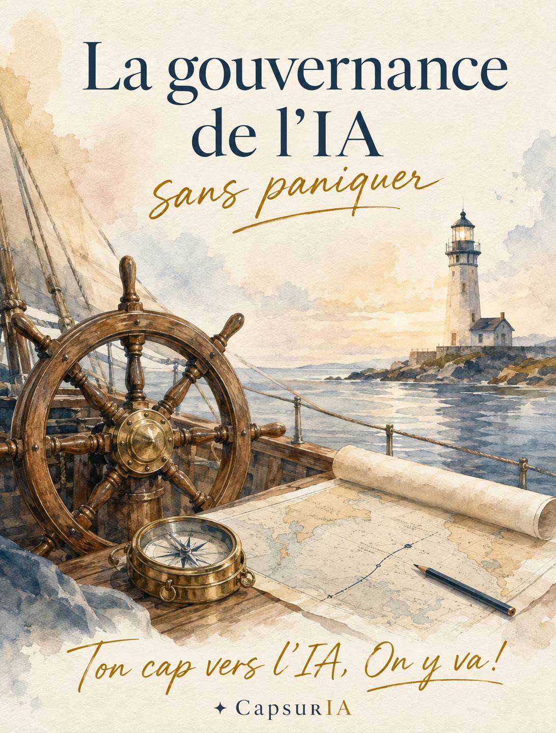 Affiche CapsurIA · La gouvernance de l'IA sans paniquer