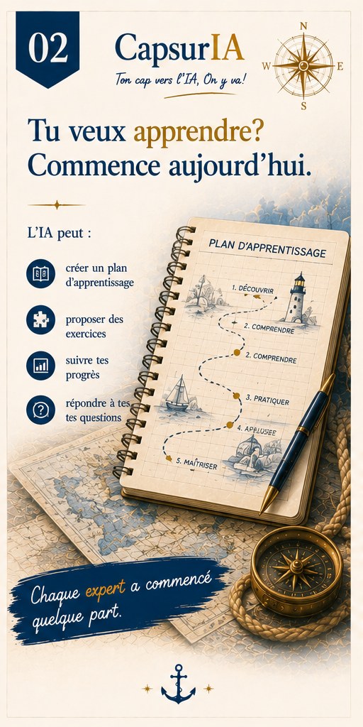Affiche CapsurIA : Tu veux apprendre ? Commence aujourd'hui