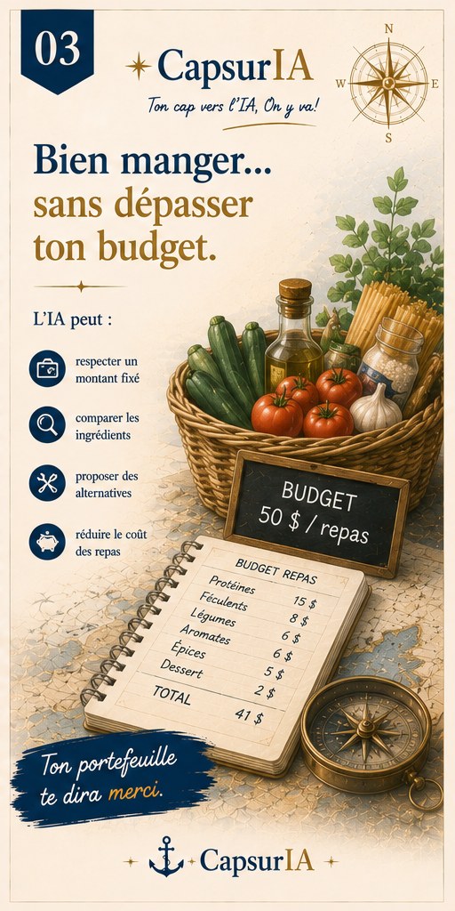 Affiche CapsurIA : Bien manger sans dépasser ton budget