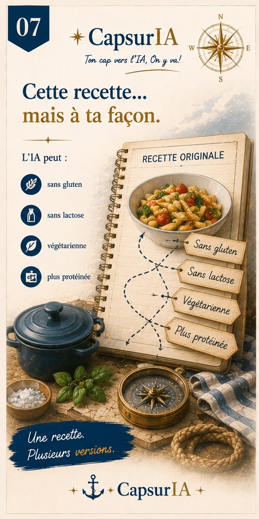 Affiche CapsurIA : Cette recette, mais à ta façon