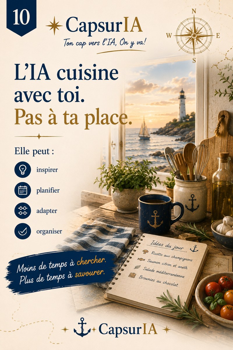 Affiche CapsurIA : L'IA cuisine avec toi. Pas à ta place