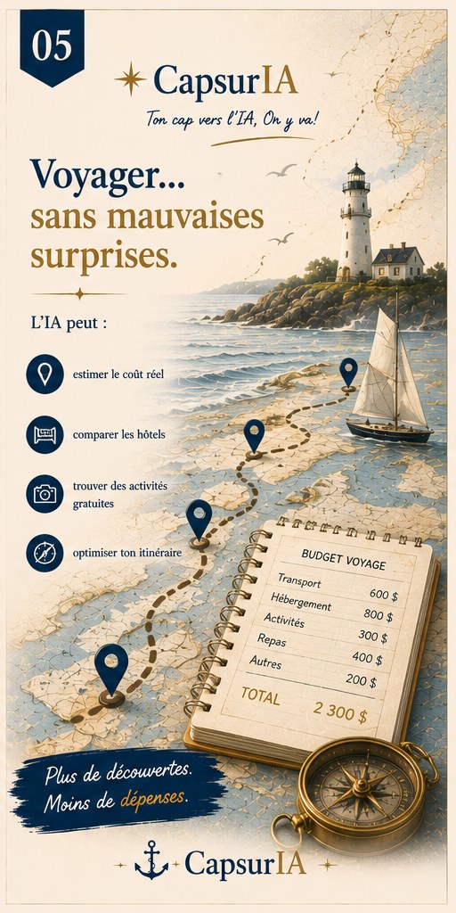 Affiche CapsurIA : Voyager sans mauvaises surprises