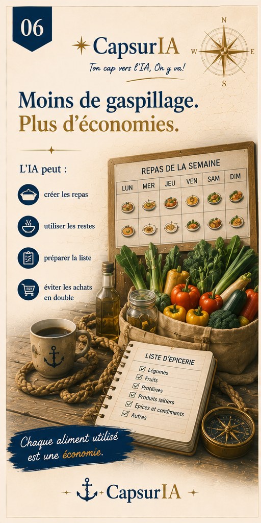 Affiche CapsurIA : Moins de gaspillage. Plus d'économies