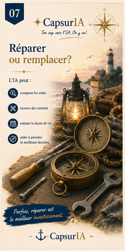 Affiche CapsurIA : Réparer ou remplacer ?