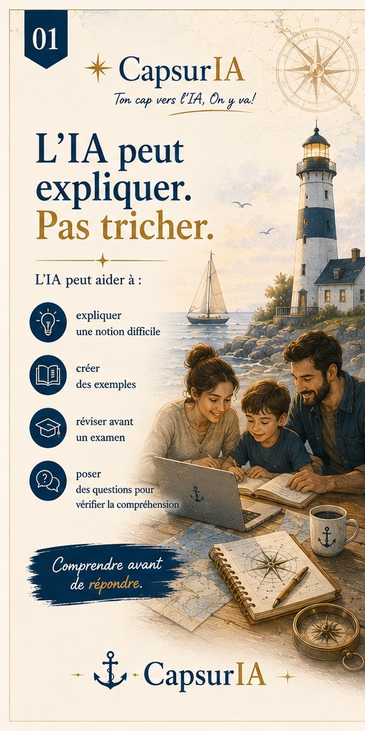 Affiche CapsurIA : L'IA peut expliquer. Pas tricher