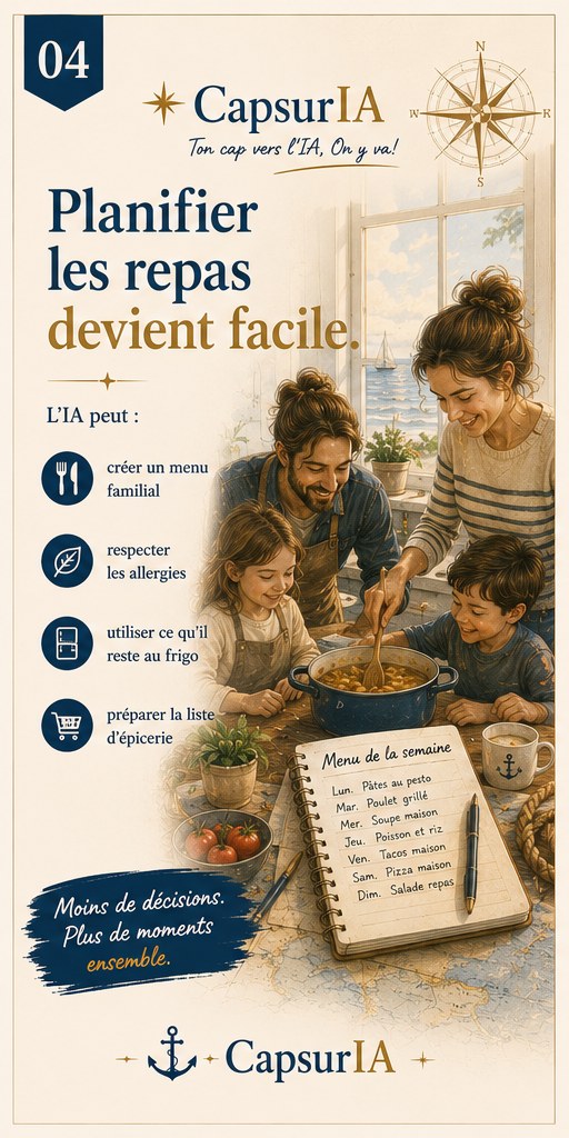 Affiche CapsurIA : Planifier les repas devient facile