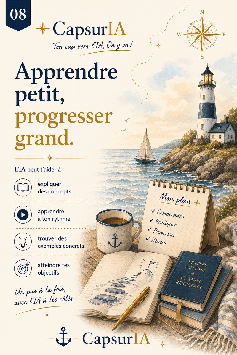Affiche CapsurIA : Apprendre petit, progresser grand