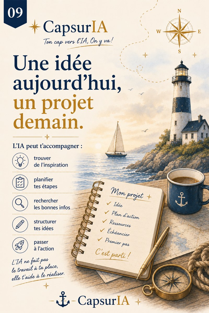 Affiche CapsurIA : Une idée aujourd'hui, un projet demain