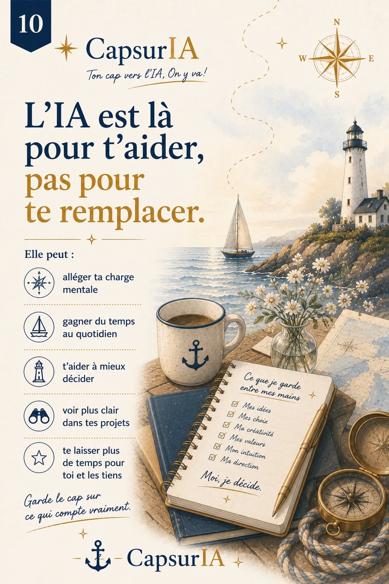 Affiche CapsurIA : L'IA est là pour t'aider, pas pour te remplacer