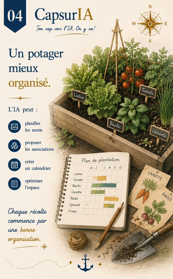 Affiche CapsurIA : Un potager mieux organisé