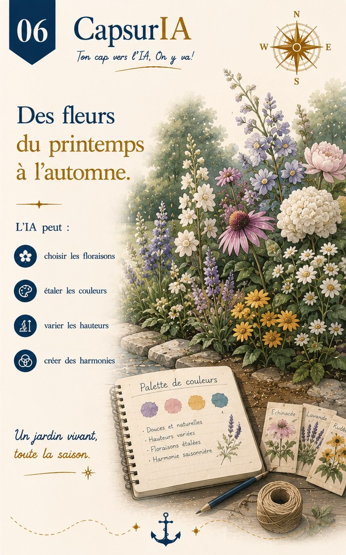 Affiche CapsurIA : Fleurir toute la saison
