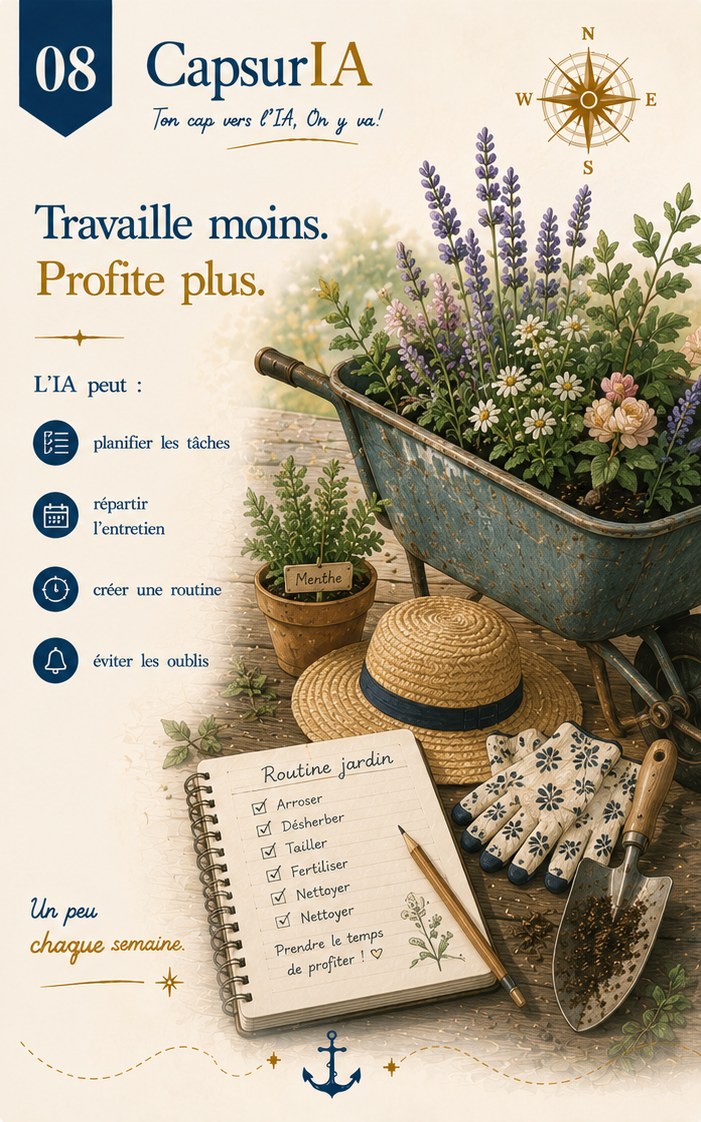 Affiche CapsurIA : Jardiner avec moins d'efforts