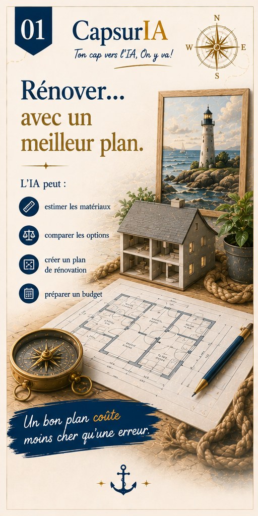 Affiche CapsurIA : Rénover avec un meilleur plan