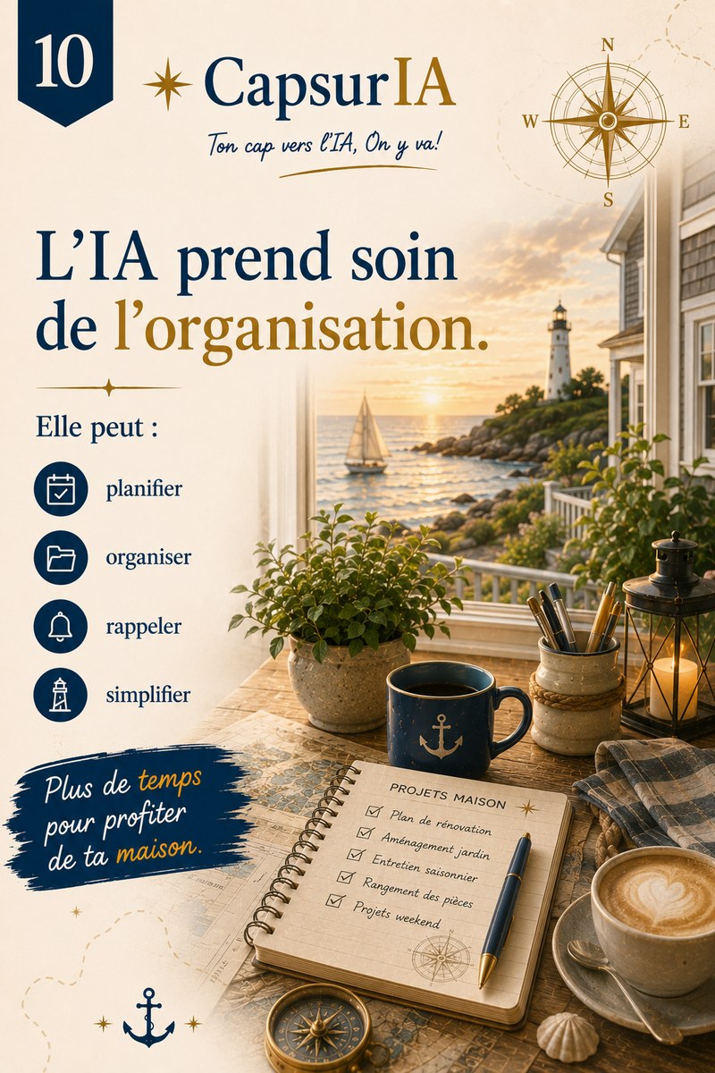 Affiche CapsurIA : L'IA prend soin de l'organisation