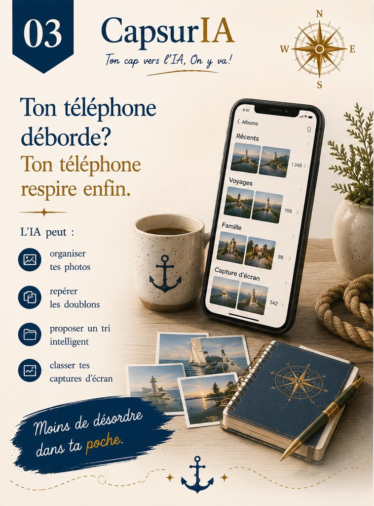 Affiche CapsurIA : Ton téléphone déborde ?