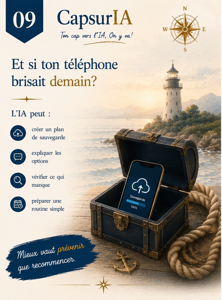 Affiche CapsurIA : Et si ton téléphone brisait demain ?