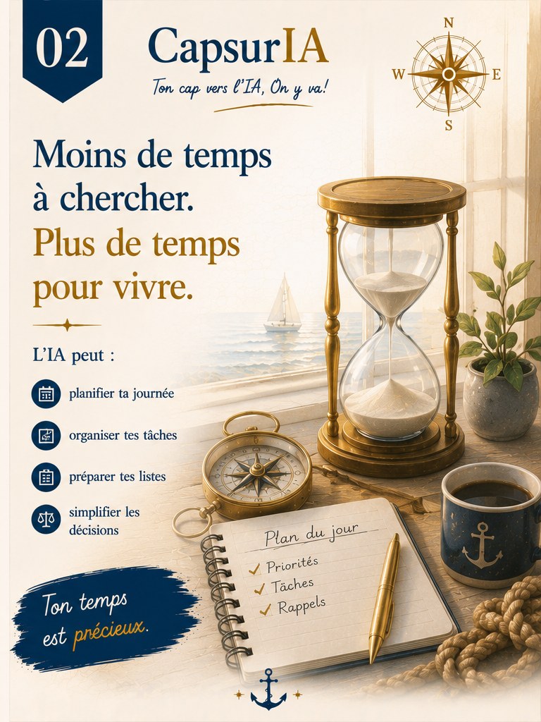 Affiche CapsurIA : Moins de temps à chercher, plus de temps pour vivre