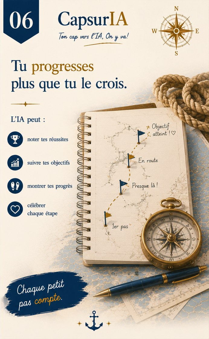 Affiche CapsurIA : Tu progresses plus que tu le crois