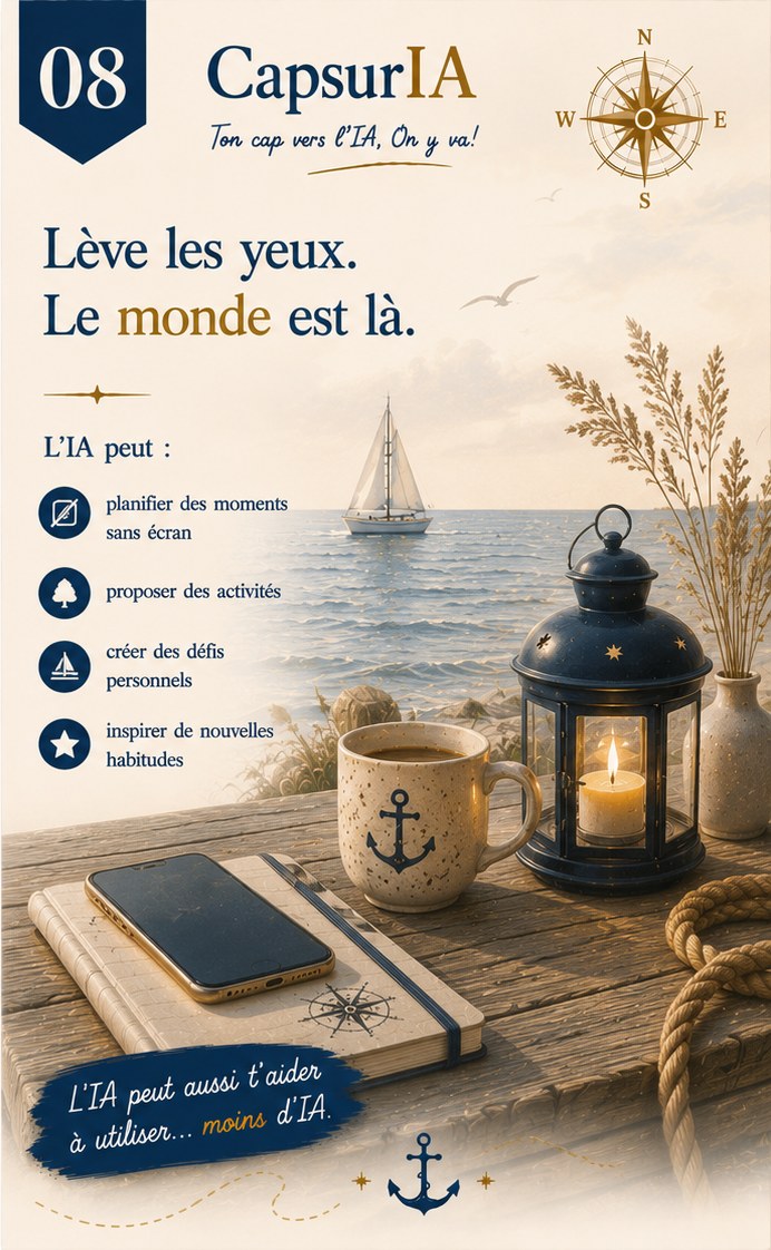 Affiche CapsurIA : Lève les yeux, le monde est là