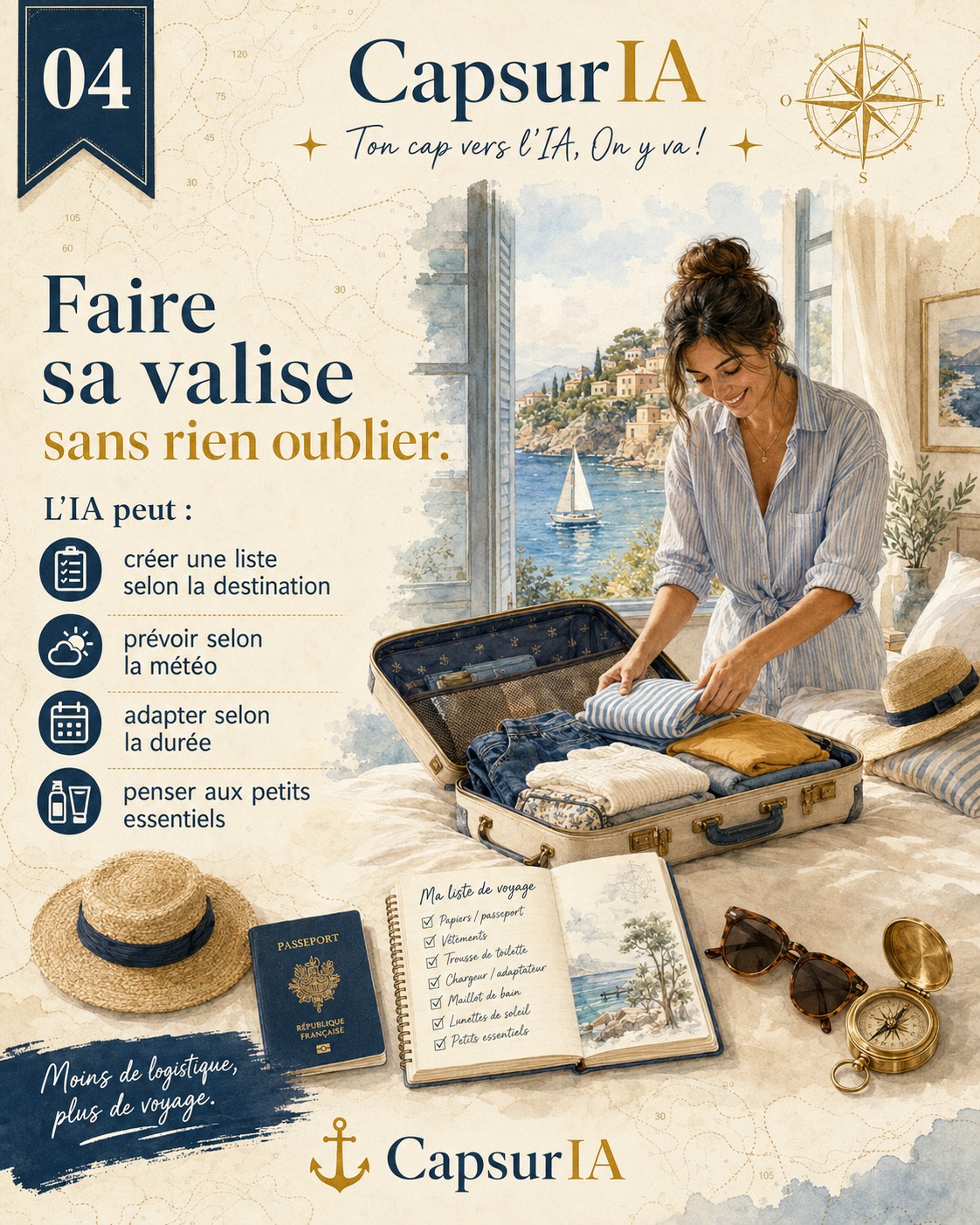 Affiche CapsurIA : Faire sa valise sans rien oublier