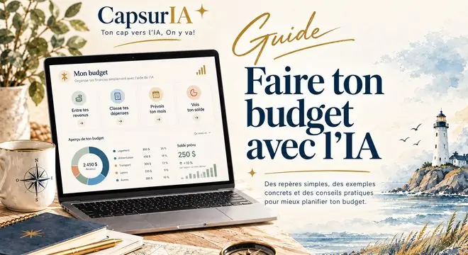 Couverture du guide « Faire ton budget avec l'IA », CapsurIA