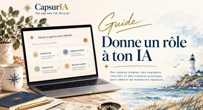 Couverture du guide « Donne un rôle à ton IA », CapsurIA