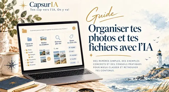 Couverture du guide « Organiser tes photos et tes fichiers », CapsurIA