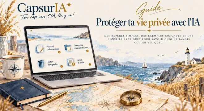 Couverture du guide « Protéger ta vie privée avec l'IA », CapsurIA
