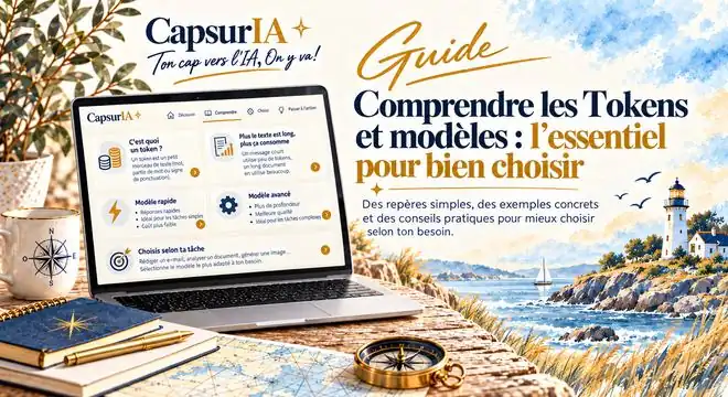 Couverture du guide « Comprendre les tokens et les modèles », CapsurIA