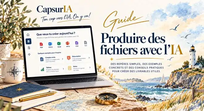 Couverture du guide « L'IA qui livre de vrais fichiers », CapsurIA