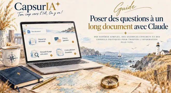 Couverture du guide « Questions à un long document », CapsurIA