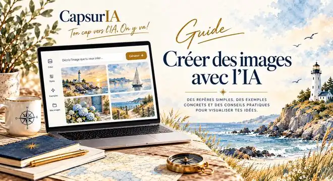 Couverture du guide « Créer des images avec l'IA », CapsurIA