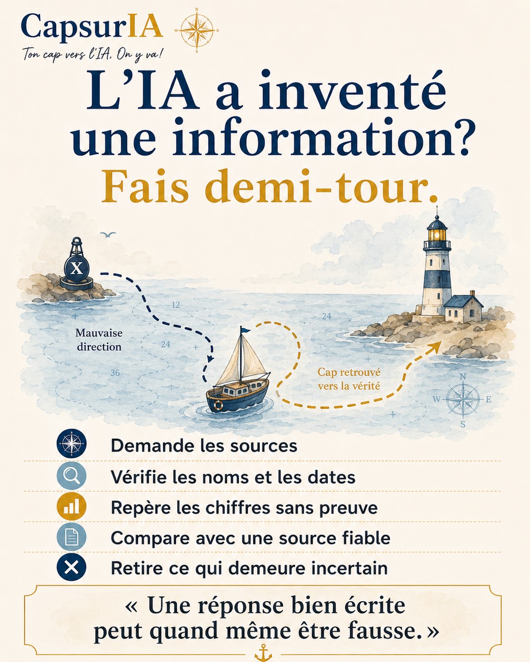 Affiche CapsurIA : que faire quand l'IA a inventé une information